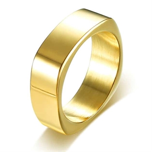 1Class stainless steel ring gold plated