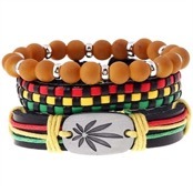 Leaf Cannabis 3 pcs bracelet set 