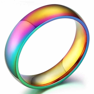 LGBT ring - stunning color play in steel