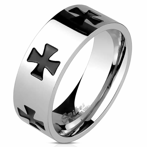 "Celtic cross" Men\'s ring in stainless steel.