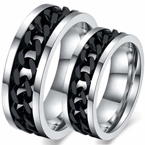 Black chain engagement ring