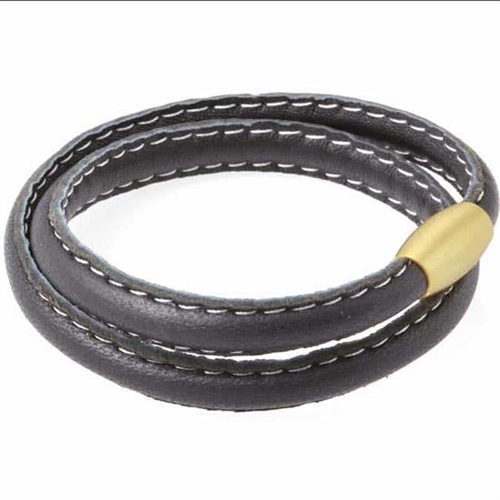 KV Leather bracelet in calfskin "Gold"