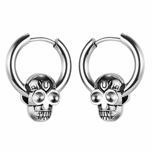 Skull earring in stainless steel