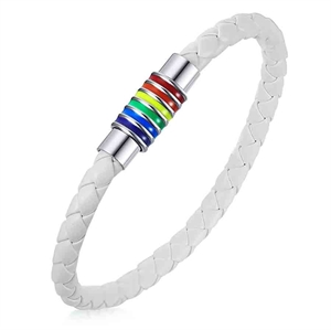 White Pride Bracelet in rainbow colours