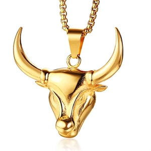 Cow golden necklace in steel