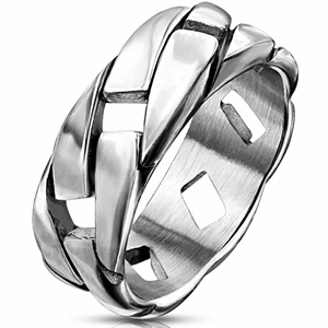 Link ring in stainless steel 8mm wide
