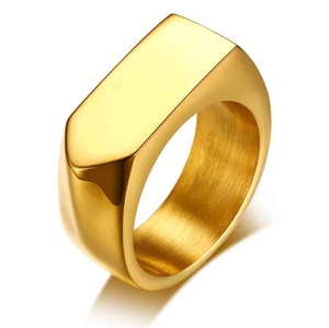 Gold-plated Marc stainless steel ring