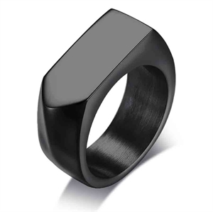 Black Marc stainless steel ring shiny