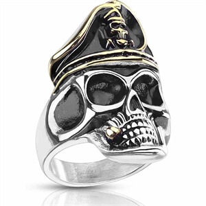 Captain Skull - men's ring in steel.
