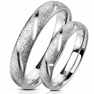Sand bruch stainless steel ring.