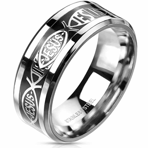 Inlay stainless steel ring 