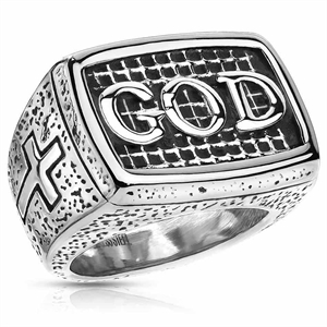 GOOD men's ring in stainless steel