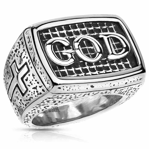 GOOD men\'s ring in stainless steel