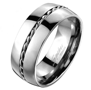 Titanium ring with chain.