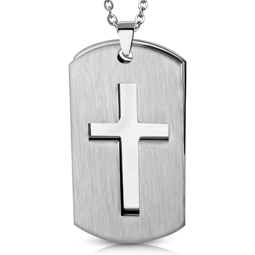Necklace in Stainless steel cross 1,8 x 3 cm
