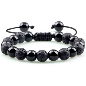 Leli pearl bracelet black lava/blackstone