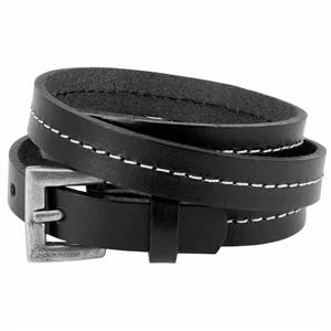 Triple stitz leather bracelet black