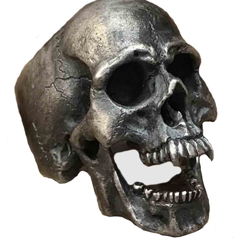 Large coarse skull ring darknes