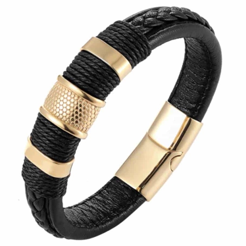 Golden black Crawe men\'s bracelet.