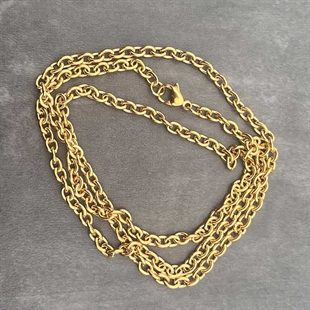 IP 4mm gold plated stainless steel chain open