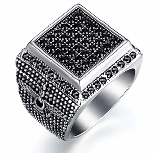 Gilliano men's ring with black CZ