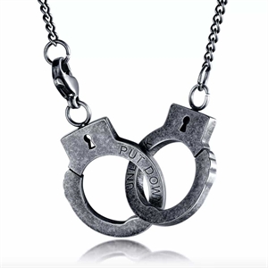 Handcuffs in oxidized steel / 60cm