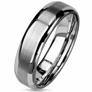Trust tungsten ring with shine and edge