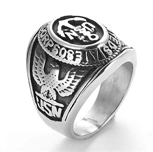 Anchor and eagle ring in stainless steel