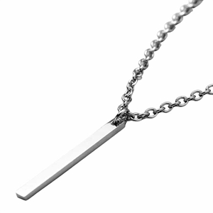 Stiff blade necklace in stainless steel