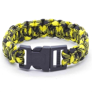 Yellow/Black paracord bracelet 21 cm