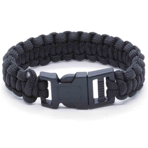 Black paracord bracelet 21 cm