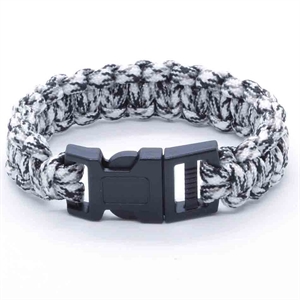 White-Black paracord bracelet 21 cm
