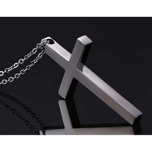 Simple steel cross with chain.