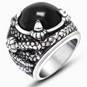 Snicky men's ring with black stone
