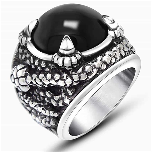 Snicky men\'s ring with black stone