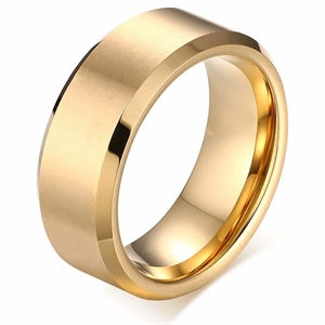 F2 Artan Gold tungsten ring black frosted