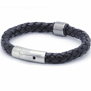 MenX - 8mm black leatherette bracelet