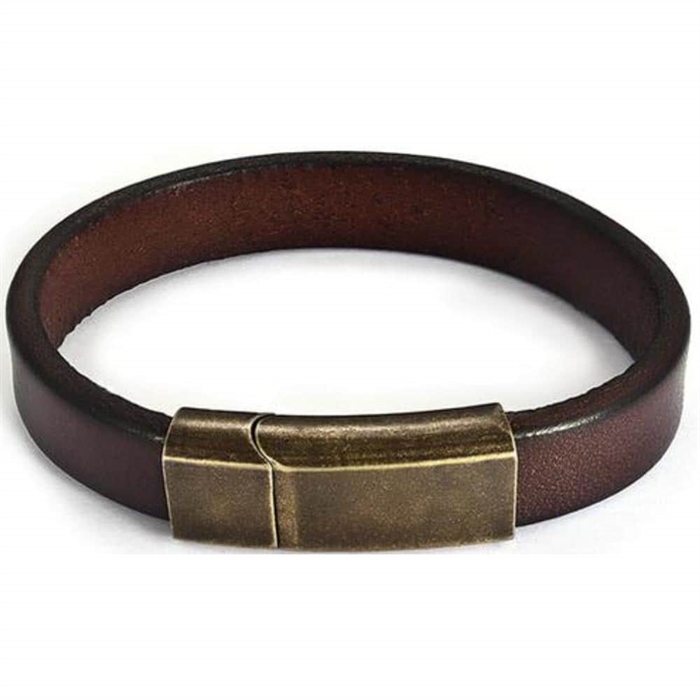 Netri leather bracelet with bronze magnetic clasp