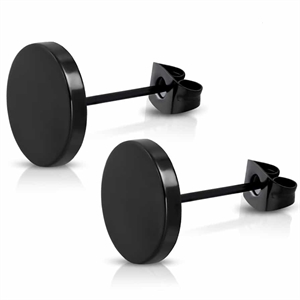 Black earring in black coated stainless steel