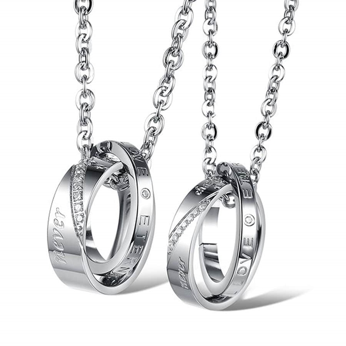 Eternity necklaces for couples.