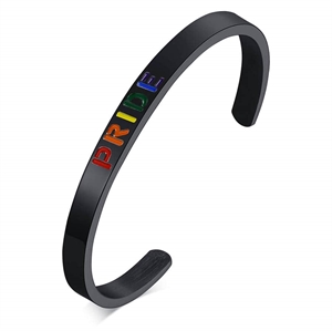 Black Bangle Pride bracelet in stainless steel.