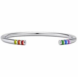 Lgbt Pride Bangle in stainless steel.