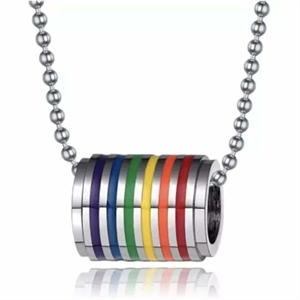 Rainbow pendant with chain.