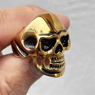 Golden skull ring