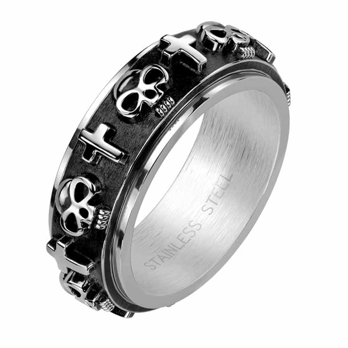 spinning ring with skull design