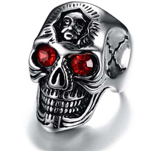 Red eye skull - Biker ring