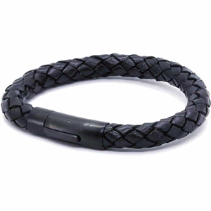 Men's Chart leather bracelet black/black.