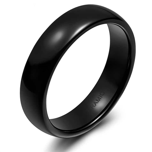 Ceramic "Black" men\'s ring