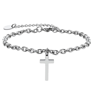 Croz steel bracelet with cross