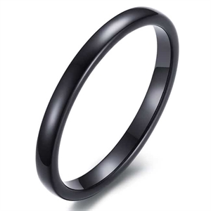 Thin black coated tungsten ring